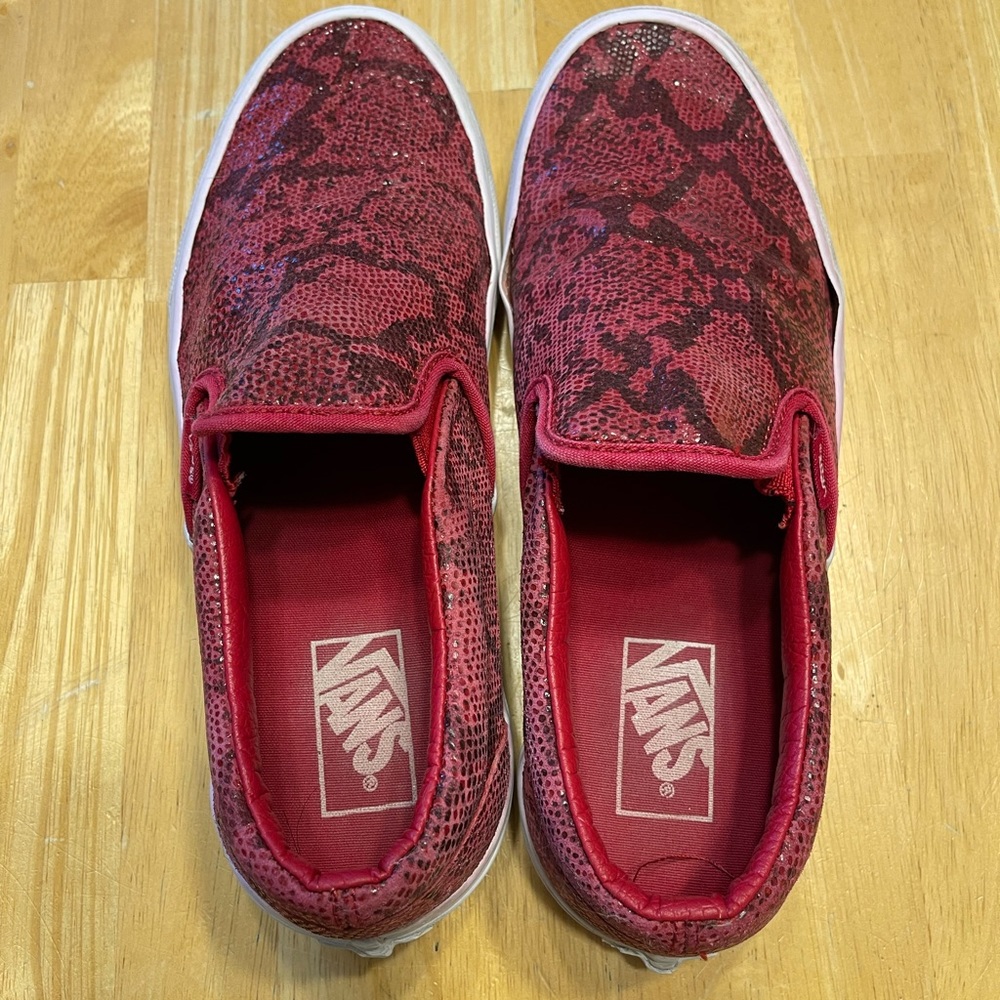 Red Snake Skin Print Vans